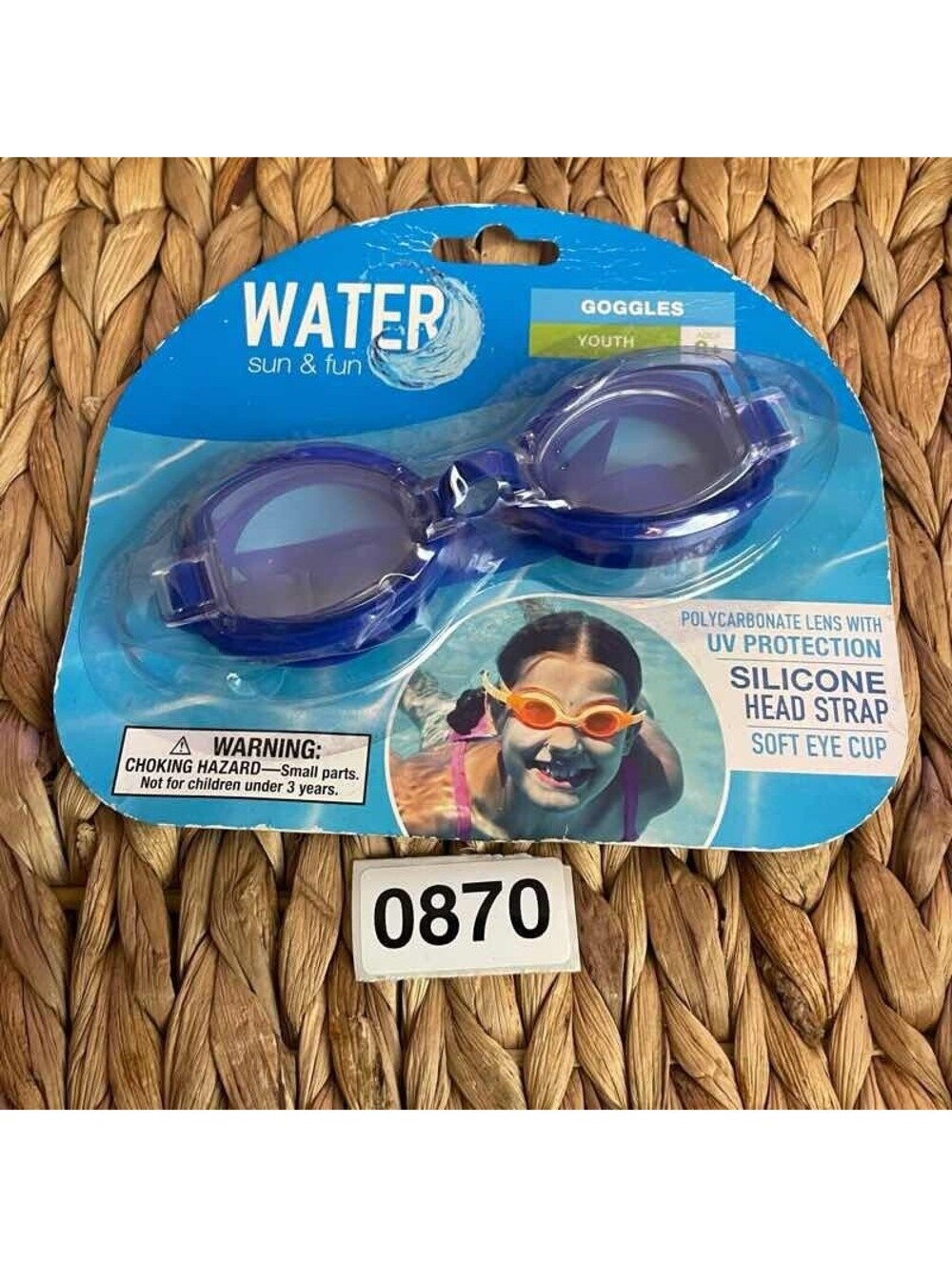 ✅Water Sun & Fun Youth Swim Goggles UV Protection Silicone Ages 8+#️⃣0870